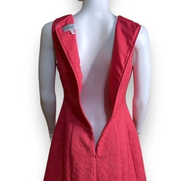 Pink Fit & Flare Sleeveless Dress Women's Size 8 Lined Textured - Picture 7 of 9